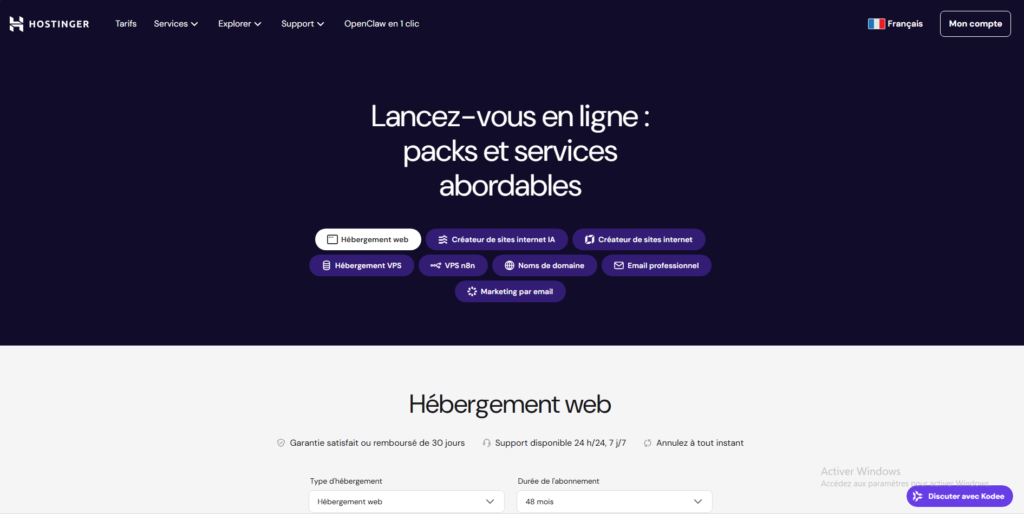 créer un site web