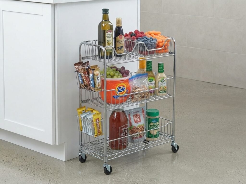 slim rolling storage cart