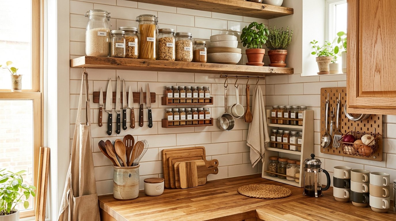 small kitchen organization