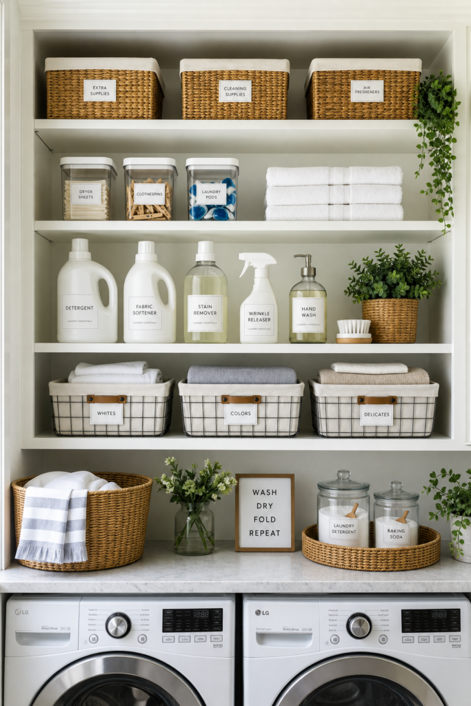 Small laundry room organization
