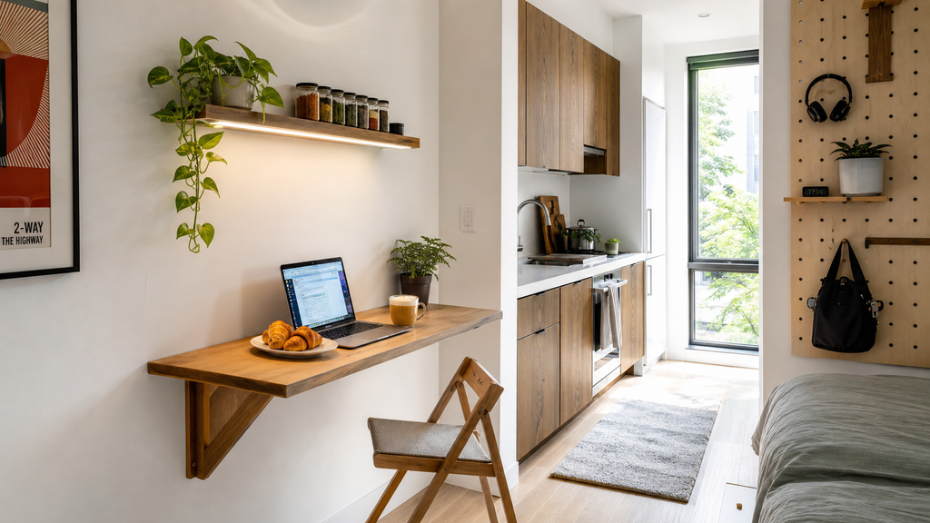 Wall-Mounted Drop-Down Table