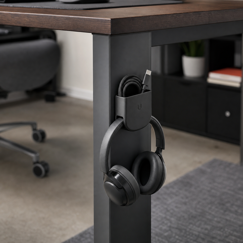 Magnetic organizer using the side of a metal desk frame